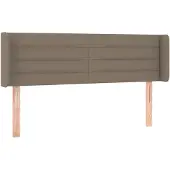 vidaXL Hoofdbord met randen 147x16x78/88 cm stof taupe