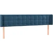 vidaXL Hoofdbord met randen 203x16x78/88 cm fluweel donkerblauw