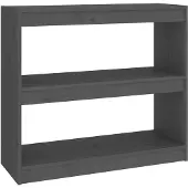 vidaXL Boekenkast/kamerscherm 80x30x71,5 cm massief grenenhout grijs