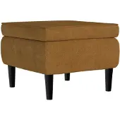 vidaXL Kruk met houten poten fluweel bruin