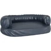 vidaXL Hondenmand ergonomisch schuim 75x53 cm kunstleer donkerblauw