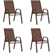 vidaXL Tuinstoelen stapelbaar 4 st textileen stof bruin