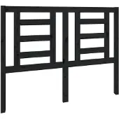 vidaXL Hoofdbord 126x4x100 cm massief grenenhout zwart
