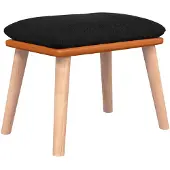 vidaXL Voetenbank 45x29,5x35 cm stof en kunstleer zwart