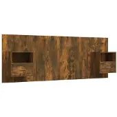 vidaXL Hoofdbord met kastjes bewerkt hout gerookt eikenkleurig