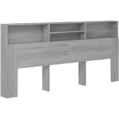 vidaXL Hoofdbordkast 220x19x101,5 cm grijs sonoma eikenkleurig