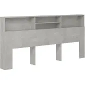 vidaXL Hoofdbordkast 220x19x101,5 cm betongrijs