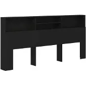 vidaXL Hoofdbordkast 220x19x101,5 cm zwart