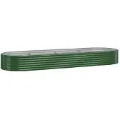 vidaXL Plantenbak 322x100x36 cm gegalvaniseerd staal groen