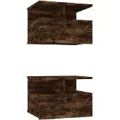 vidaXL Nachtkastjes 2 st zwevend 40x31x27 cm hout gerookt eikenkleurig
