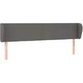 vidaXL Hoofdbord met randen 163x23x78/88 cm kunstleer grijs