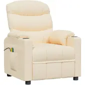 vidaXL Massagestoel stof crèmekleurig