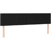 vidaXL Hoofdborden 200x5x78/88 cm stof zwart
