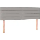 vidaXL Hoofdborden 144x5x78/88 cm stof lichtgrijs