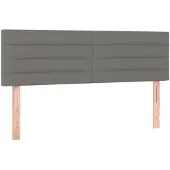 vidaXL Hoofdborden 144x5x78/88 cm stof donkergrijs