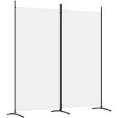 vidaXL Kamerscherm met 2 panelen 175x180 cm stof wit