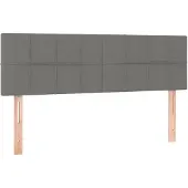 vidaXL Hoofdborden 144x5x78/88 cm stof donkergrijs