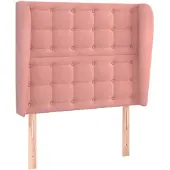 vidaXL Hoofdbord met randen 103x23x118/128 cm fluweel roze