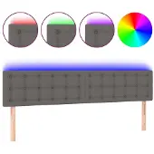 vidaXL Hoofdbord LED 180x5x78/88 cm kunstleer grijs
