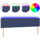 vidaXL Hoofdbord LED 180x5x78/88 cm stof blauw