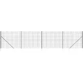 vidaXL Draadgaashek met grondankers 2,2x10 m antracietkleurig
