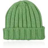LGT JWLS Grofgebreide Dames Beanie met Omslagrand - Appelgroen