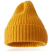 LGT JWLS Grof gebreide Beanie Muts Geel - Ruim model