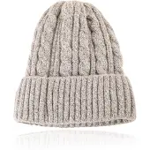 LGT JWLS Dames Beanie in Zandkleur met Kabelmotief