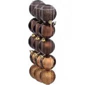 Atmosphera kerstballen - 15x stuks - brons - kunststof - 5 cm