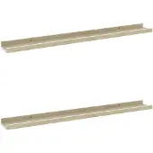 vidaXL Wandschappen 2 st 80x9x3 cm wit en sonoma eikenkleurig