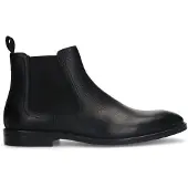 Manfield Zwarte leren chelsea boots | Maat 42