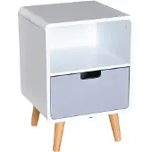 HOMEdotCOM Nachtkastje Nordic hoogglans wit 40 x 38 x 58 cm