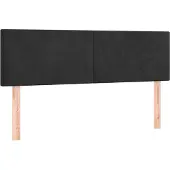 vidaXL Hoofdborden 144x5x78/88 cm fluweel zwart