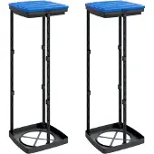 vidaXL Vuilniszakhouders 2 st 120 L PP zwart en blauw