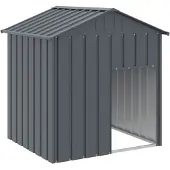 vidaXL Hondenhok met dak 117x103x123 cm gegalvaniseerd staal antraciet