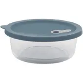 Point-Virgule Ronde glazen voorraaddoos met silicone deksel lichtblauw 880ml