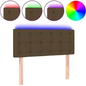 vidaXL Hoofdbord LED 100x5x78/88 cm stof donkerbruin