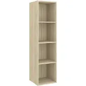 vidaXL Tv-wandmeubel 37x37x142,5 cm bewerkt hout sonoma eikenkleurig