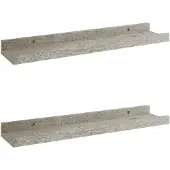 vidaXL Wandschappen 2 st 40x9x3 cm betongrijs