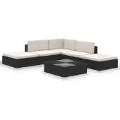 vidaXL Loungeset voor buiten poly rattan zwart 15-delig online kopen