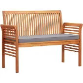 Natur24 Tuinbank 2-zits met kussen 120 cm massief acaciahout