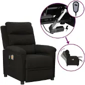 vidaXL Massagestoel elektrisch stof zwart