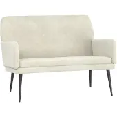 vidaXL Bankje 108x79x79 cm fluweel crèmekleurig