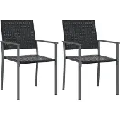 vidaXL Tuinstoelen 2 st 54x62,5x89 cm poly rattan zwart