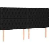 vidaXL Hoofdbord zwart 180x7x118/128 cm Stof