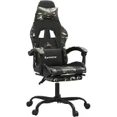vidaXL Gamestoel draaibaar met voetensteun kunstleer zwart&camouflage