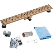 SaniGoods Nura douchegoot met flens 50cm koper geborsteld