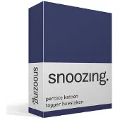 Snoozing percale katoen topper hoeslaken
