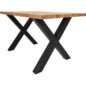 Dimehouse Eettafel Rover eikenhout 200x100 X-poot zwart
