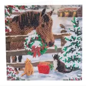 Crystal Art Crystal Card Kit  Christmas Friendship (18x18cm/partial)